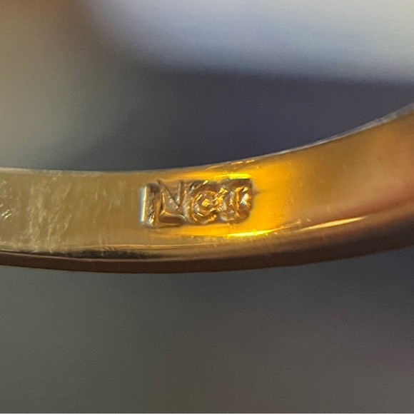 14K Solid Yellow Gold .75 CT Natural Diamond Ring Set Size 6 3/4 - Picture 6 of 8